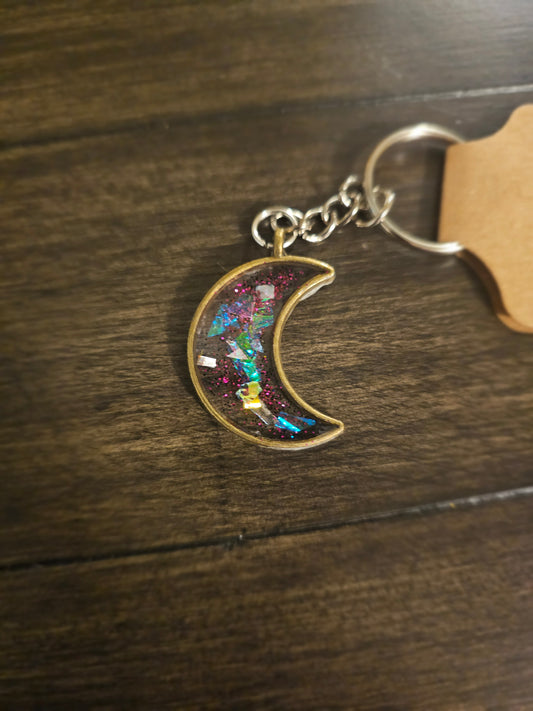 Midnight Magic – Bronze Crescent Moon Keychain  Des
