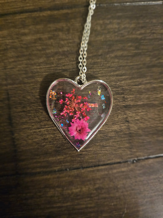 Blushing Heart Silver Pendant