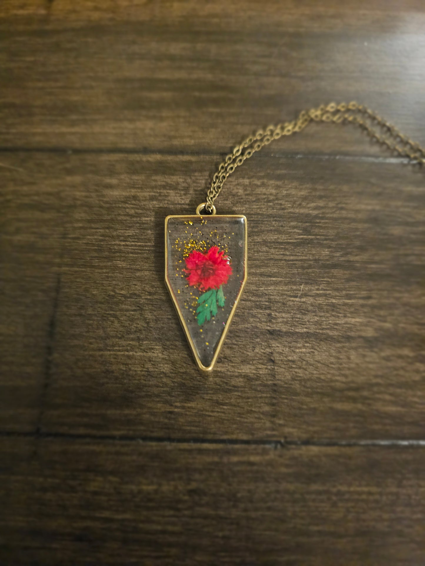 Magenta Bloom Bronze Pendant