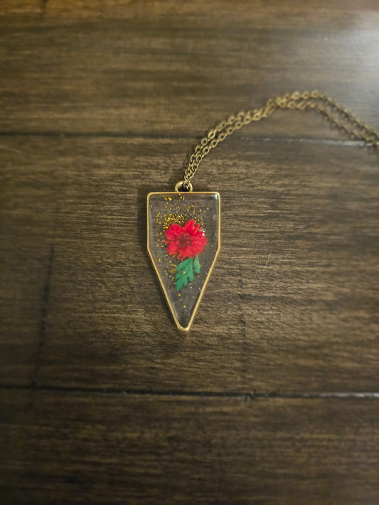 Magenta Bloom Bronze Pendant