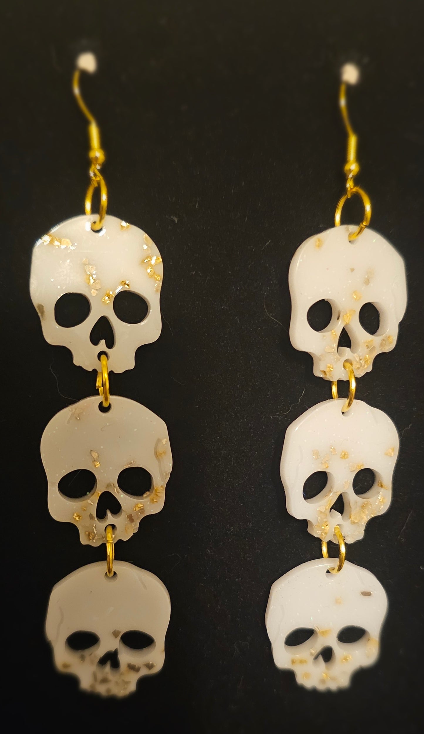 Gilded Skull Drop Dangles