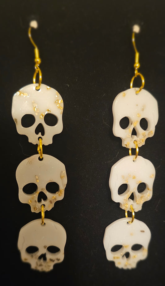 Gilded Skull Drop Dangles