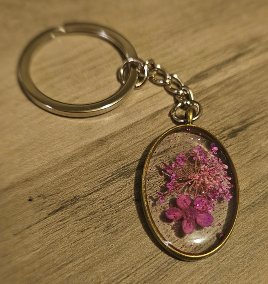 Purple Queen Anne's Lace Keychain